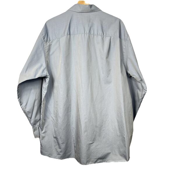 Etienne Aigner Mens Size 17 33/32 XL Button Up Shirt Iridescent Blue Long Sleeve - Picture 2 of 10